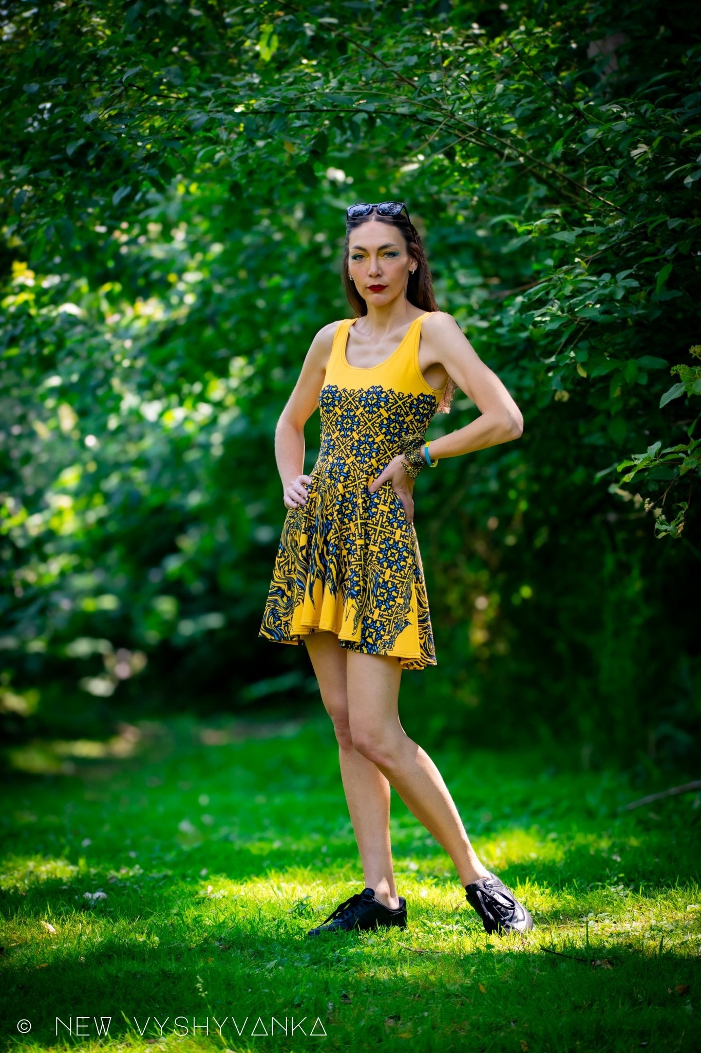 Fuck Trump Print Skater Dress