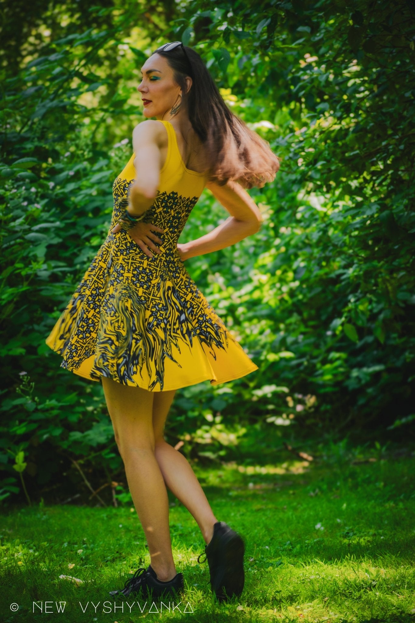 Fuck Trump Print Skater Dress