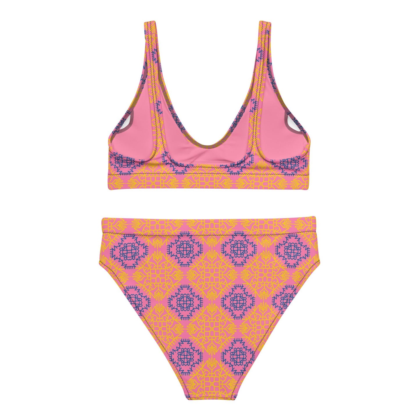 Ukraine Pattern Print Recycled high-waisted bikini