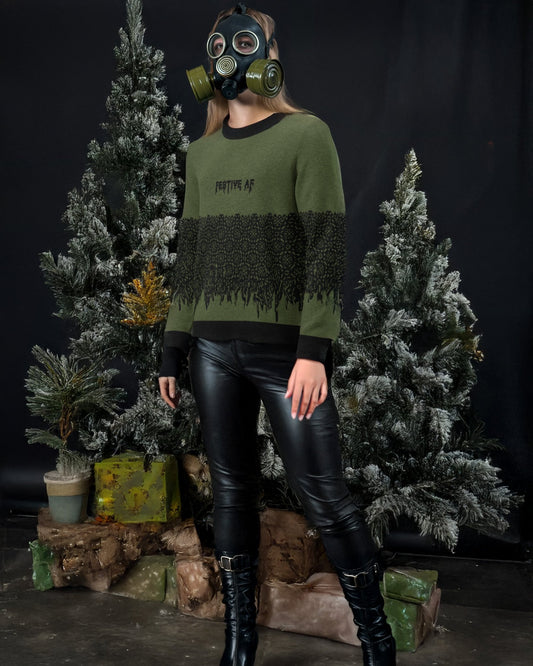 Festive AF Knitted crew neck sweater
