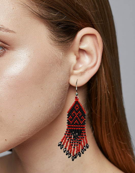 Vyshyvanka Inspired Beaded Dangle Earrings