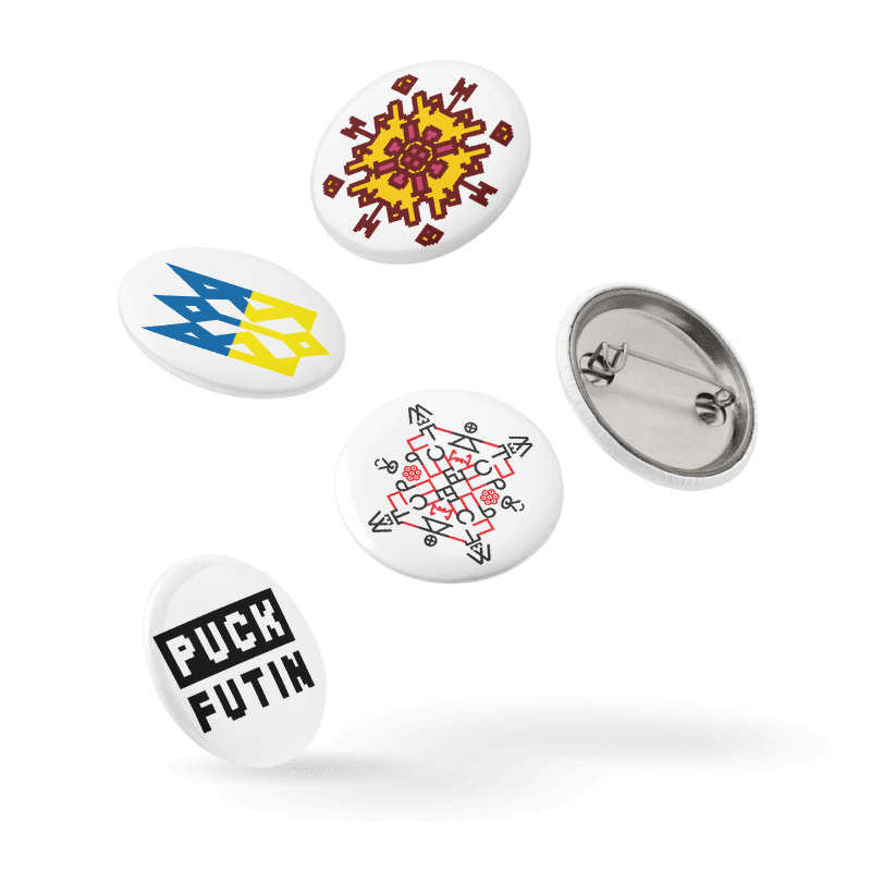 Anti-Trump and Putin Set of 5 large pin buttons