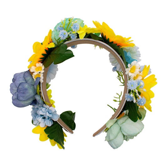 Blue And Yellow Mix Flower Crown Ukrainian Vinok