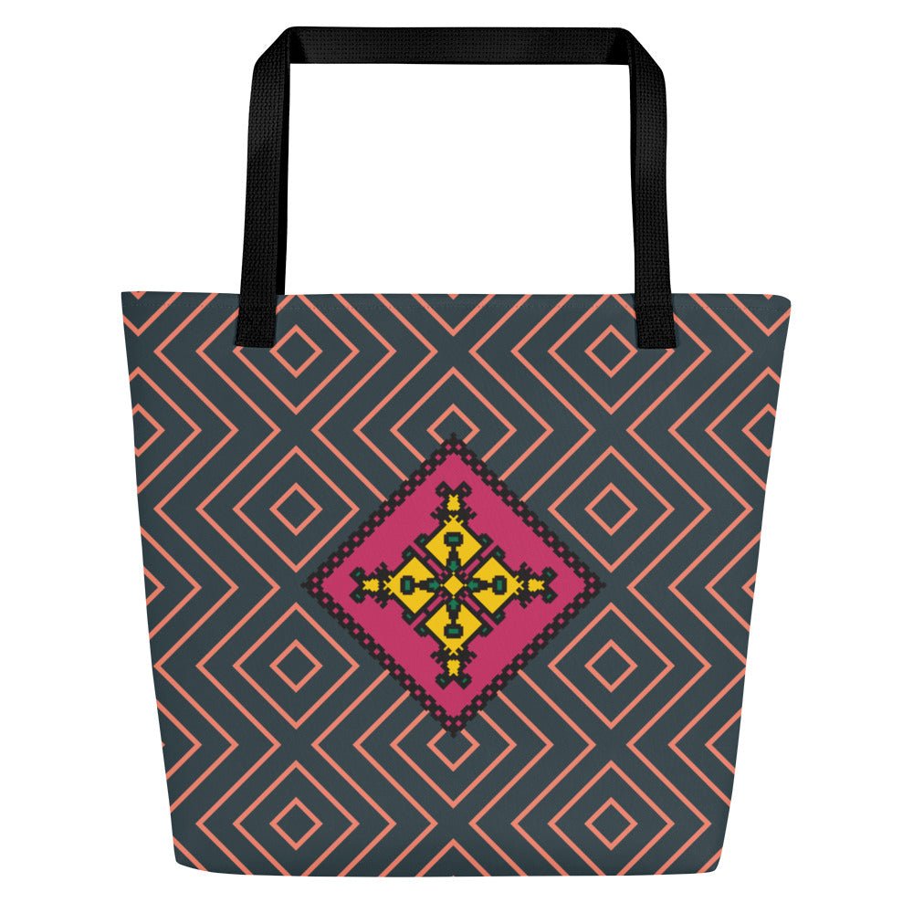 Zaporizhzhia All-Over Print Large Tote Bag with Pocket