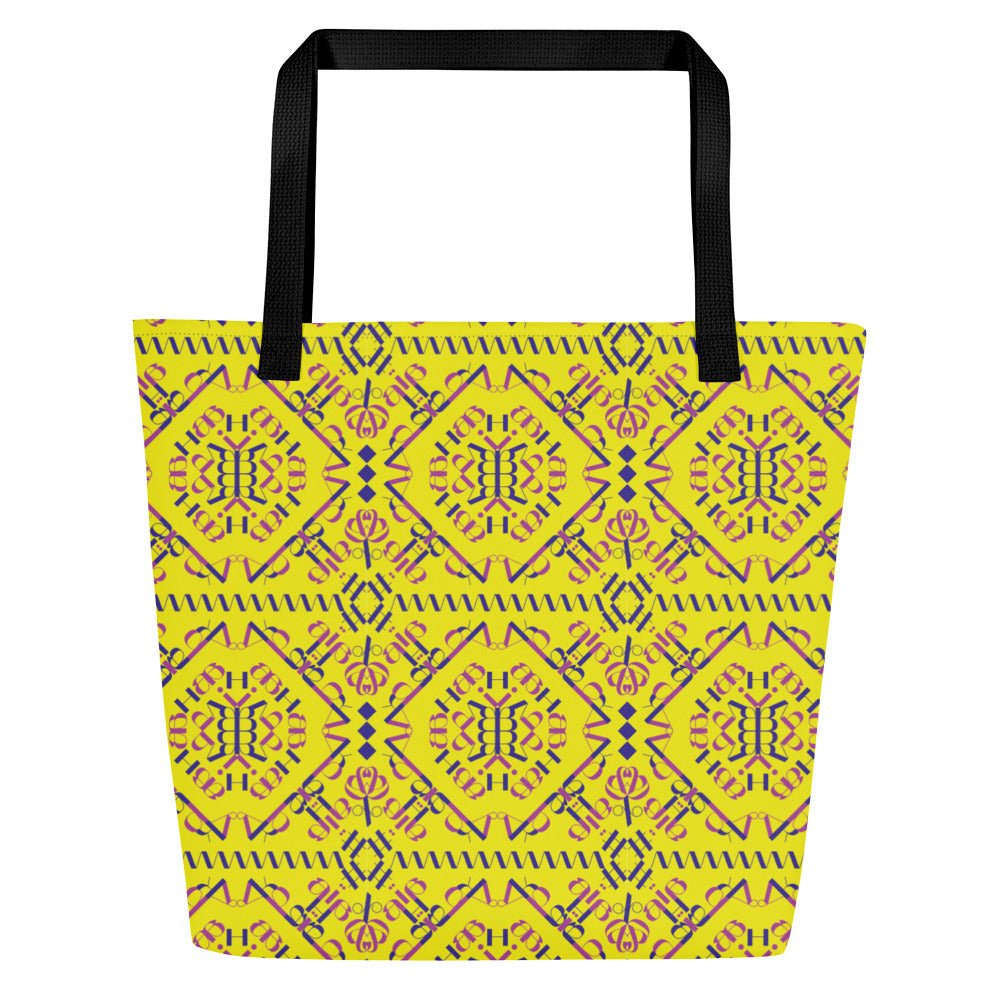 Vil'na Ukrayina All-Over Print Large Tote Bag with Pocket