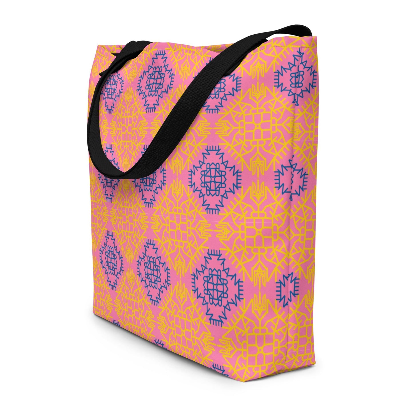 Ukraine All-Over Print Large Tote Bag with Pocket