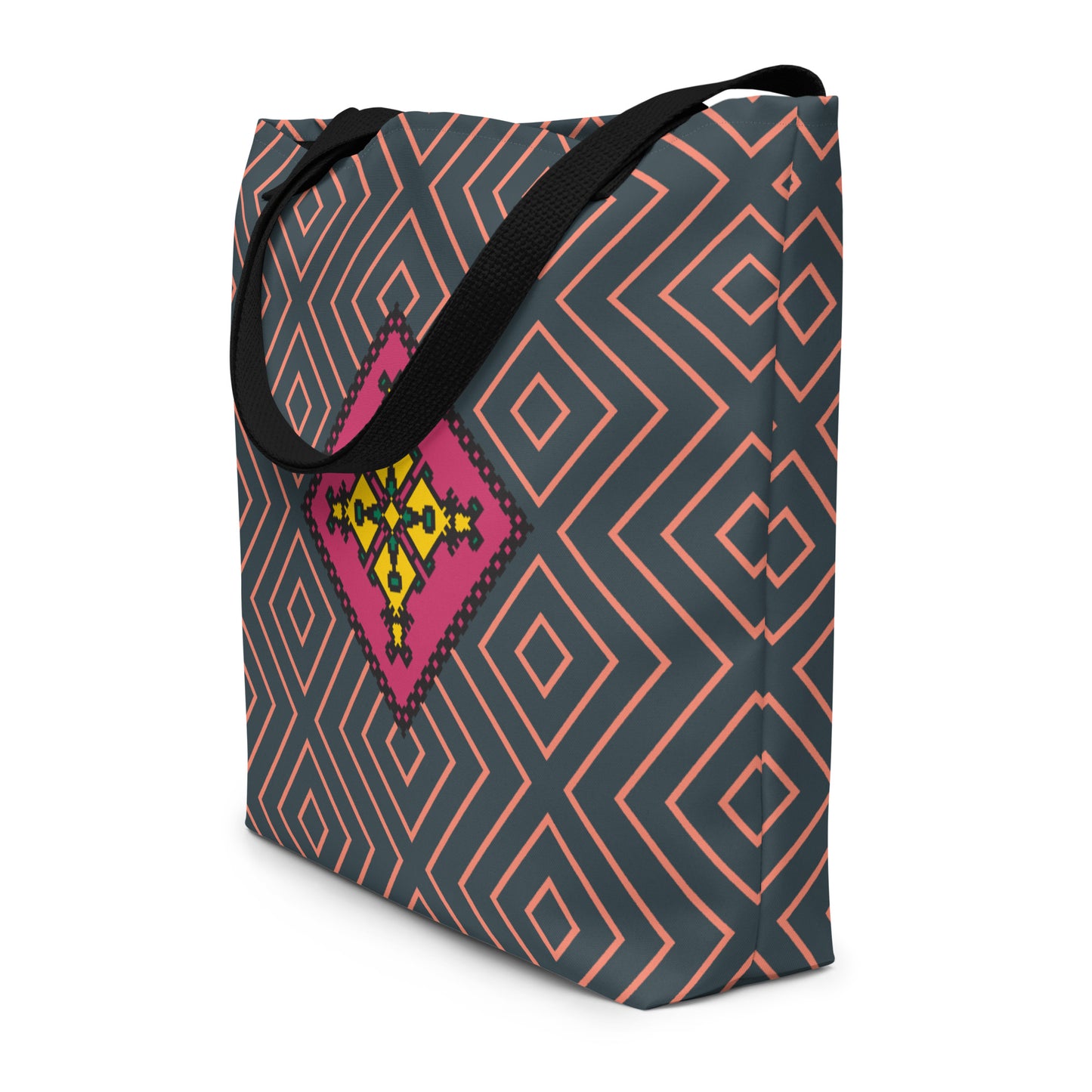 Zaporizhzhia All-Over Print Large Tote Bag with Pocket