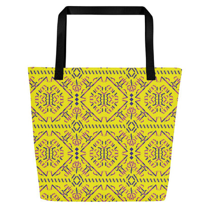 Vil'na Ukrayina All-Over Print Large Tote Bag with Pocket