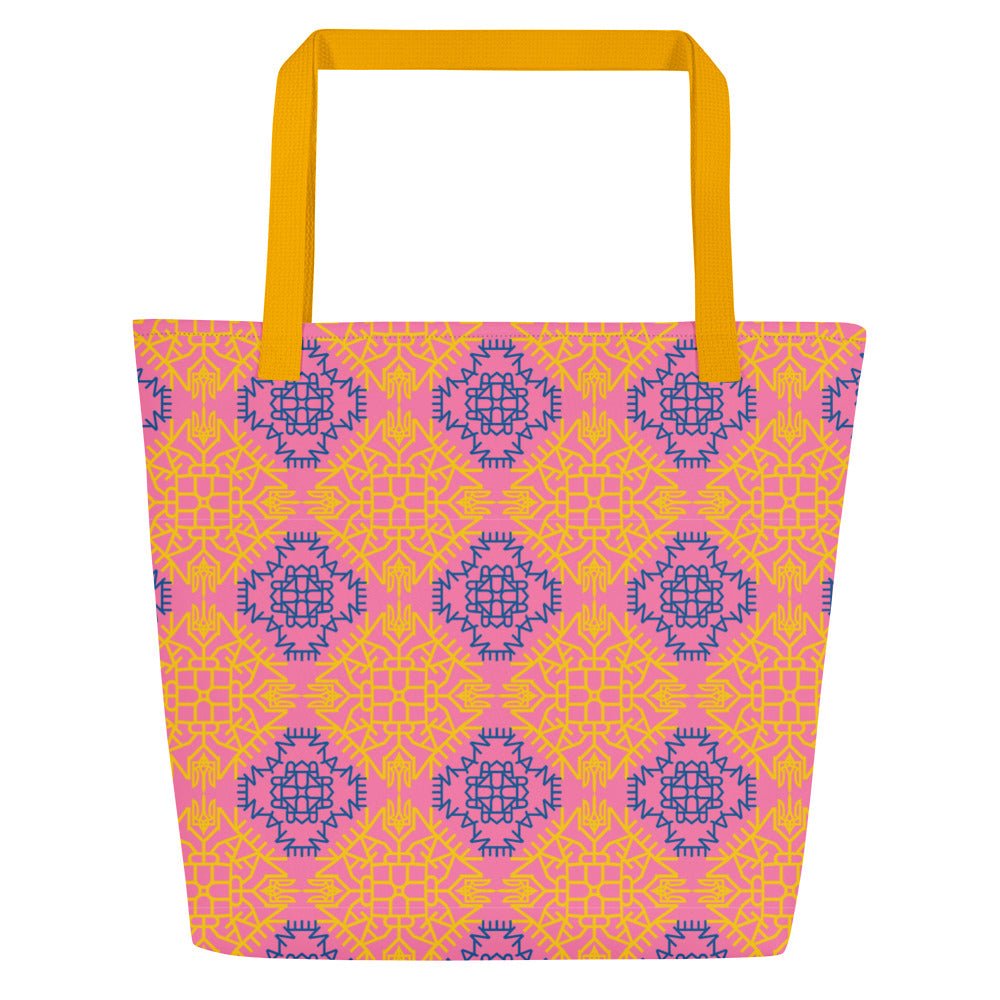 Ukraine All-Over Print Large Tote Bag with Pocket