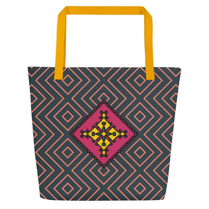 Zaporizhzhia All-Over Print Large Tote Bag with Pocket
