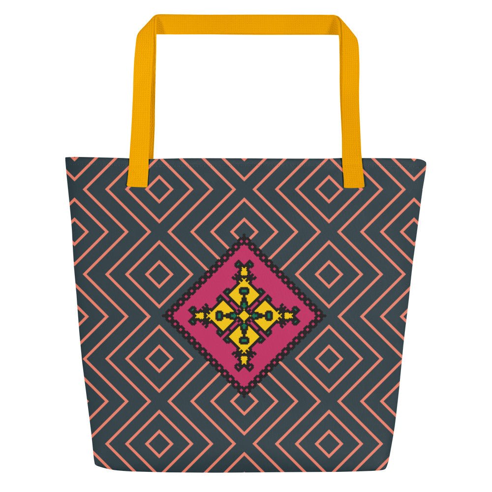 Zaporizhzhia All-Over Print Large Tote Bag with Pocket