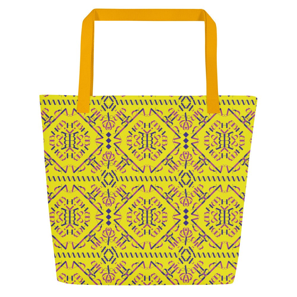 Vil'na Ukrayina All-Over Print Large Tote Bag with Pocket