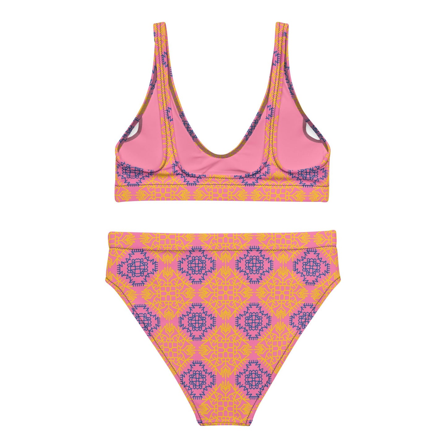 Ukraine Pattern Print Recycled high-waisted bikini