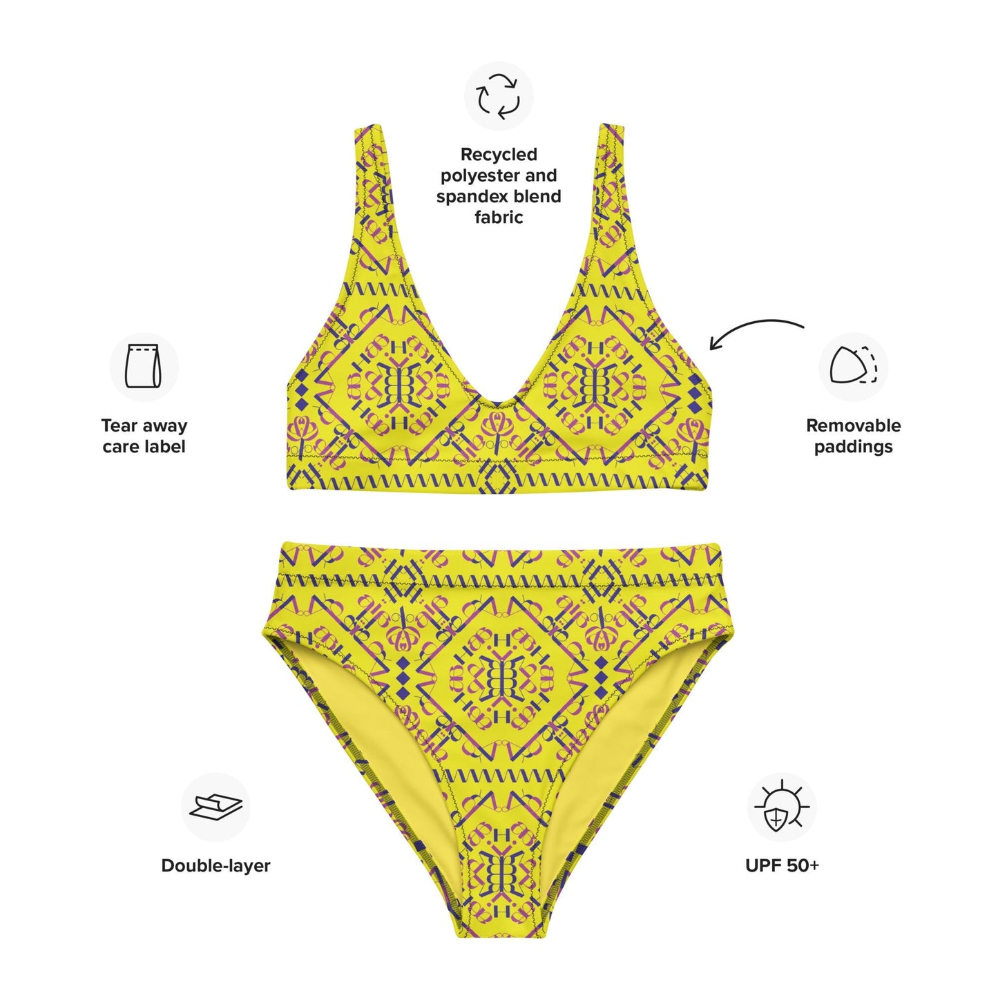 Vil'na Ukrayina (Free Ukraine) Recycled high-waisted bikini