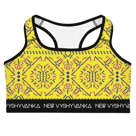 Vil'na Ukrayina (Free Ukraine) Black Band Sports bra