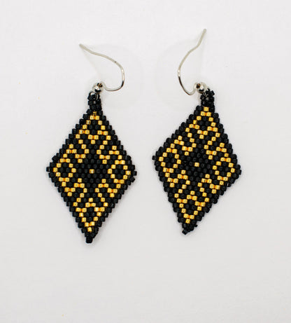 Ember Rhombus Beaded Earrings