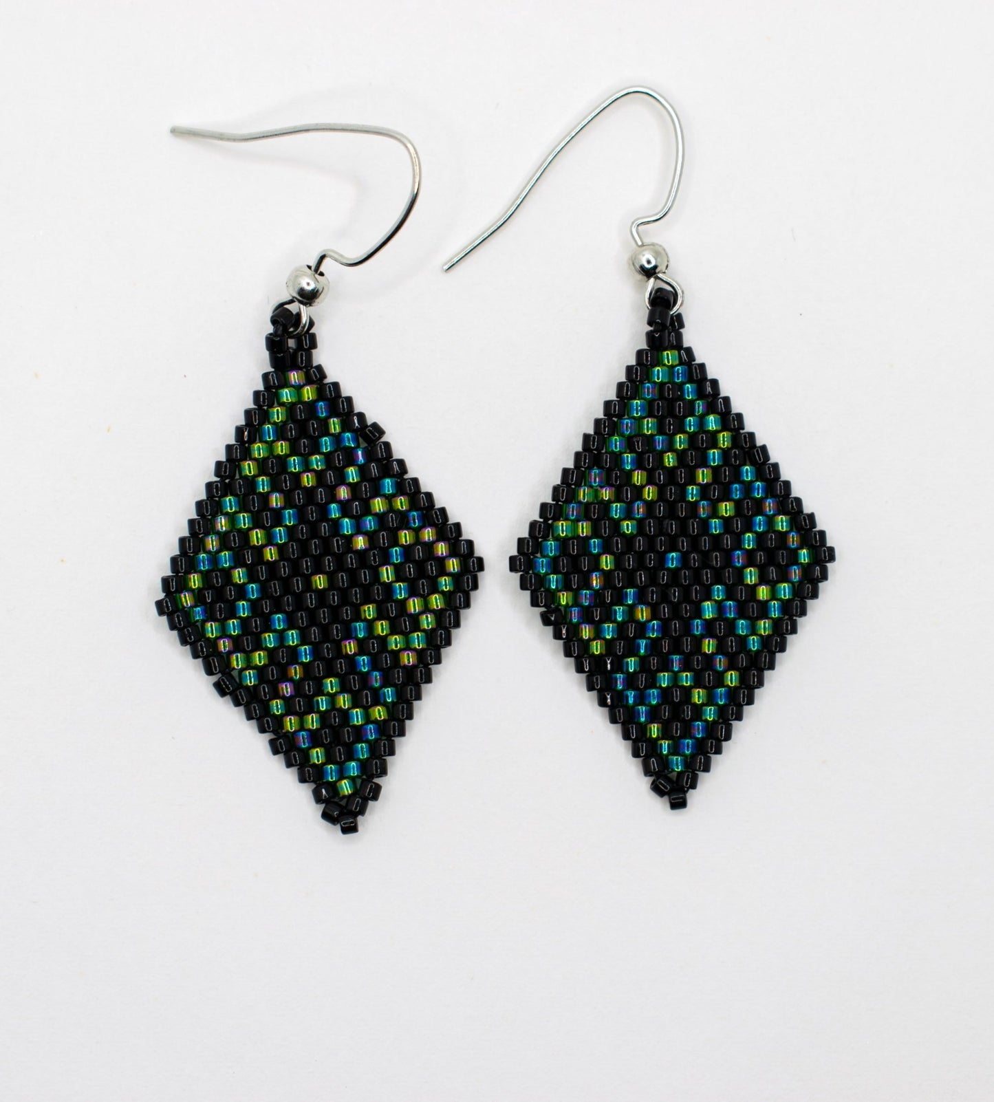 Ember Rhombus Beaded Earrings