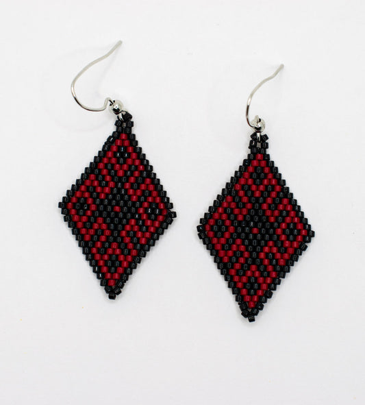 Ember Rhombus Beaded Earrings