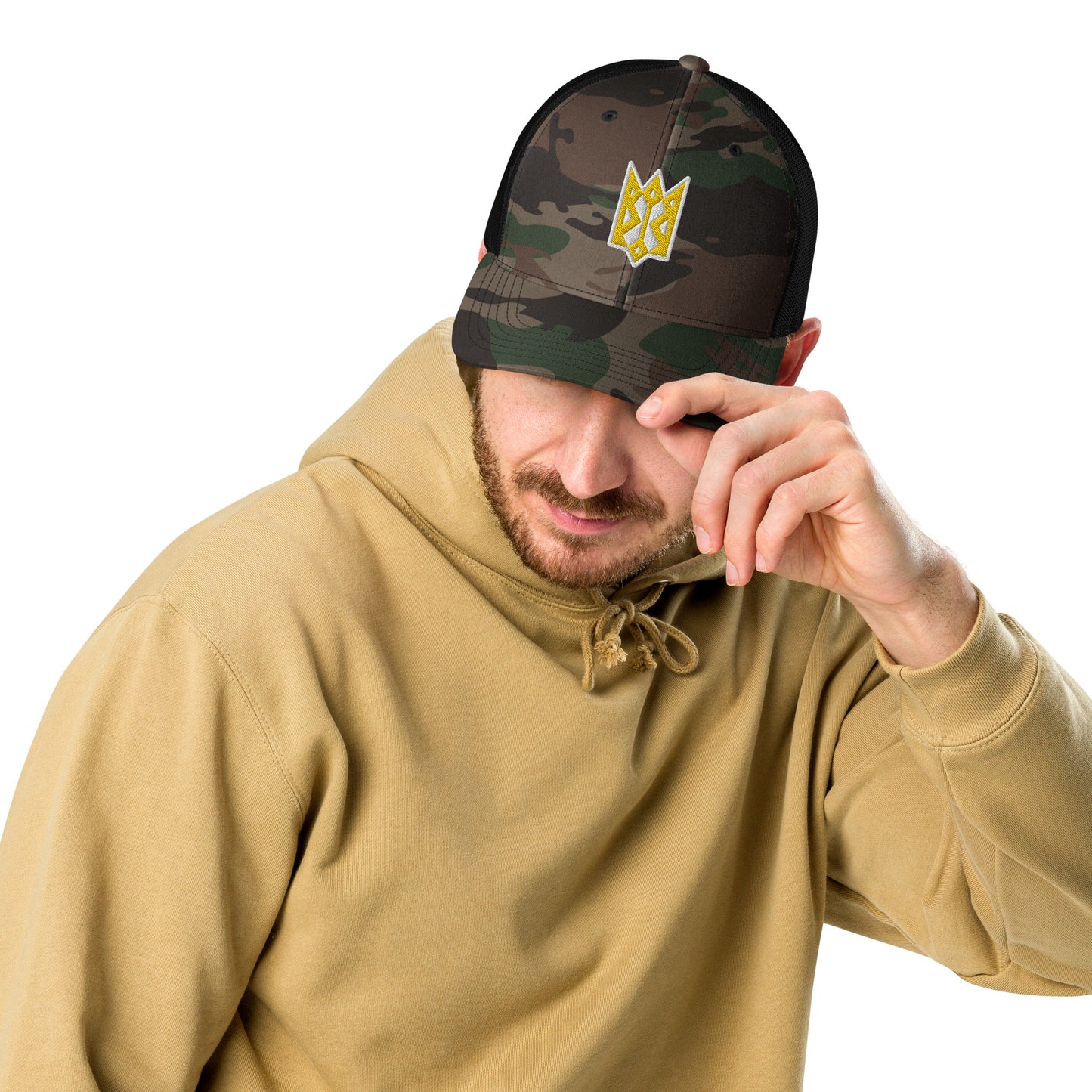 Ukrainian Tryzub Camouflage trucker hat