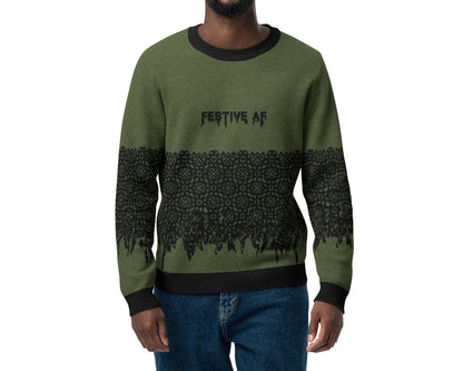 Festive AF Knitted crew neck sweater