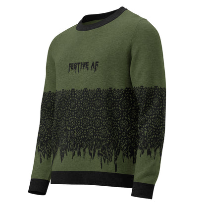 Festive AF Knitted crew neck sweater