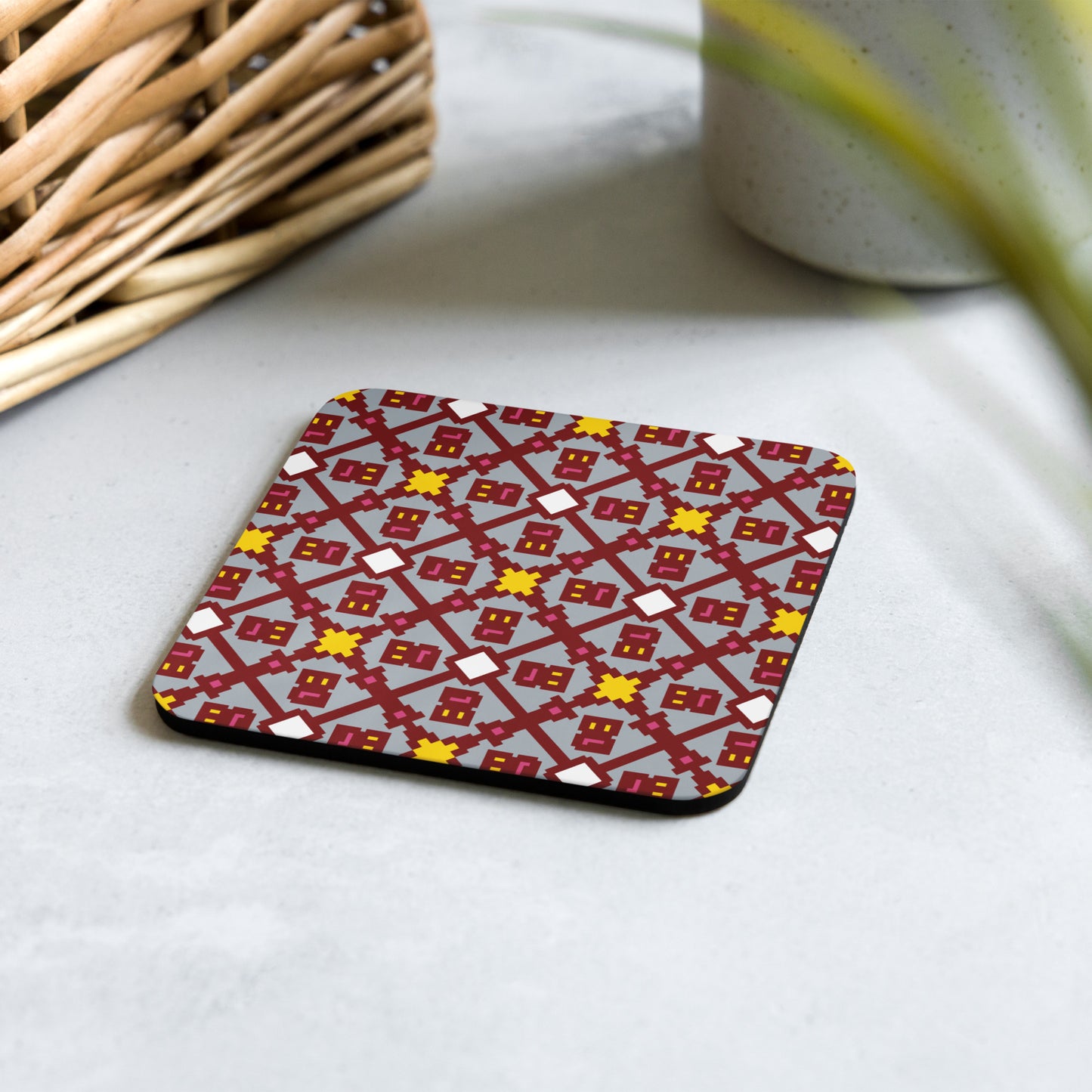 Abigail Pattern Cork-back Coaster