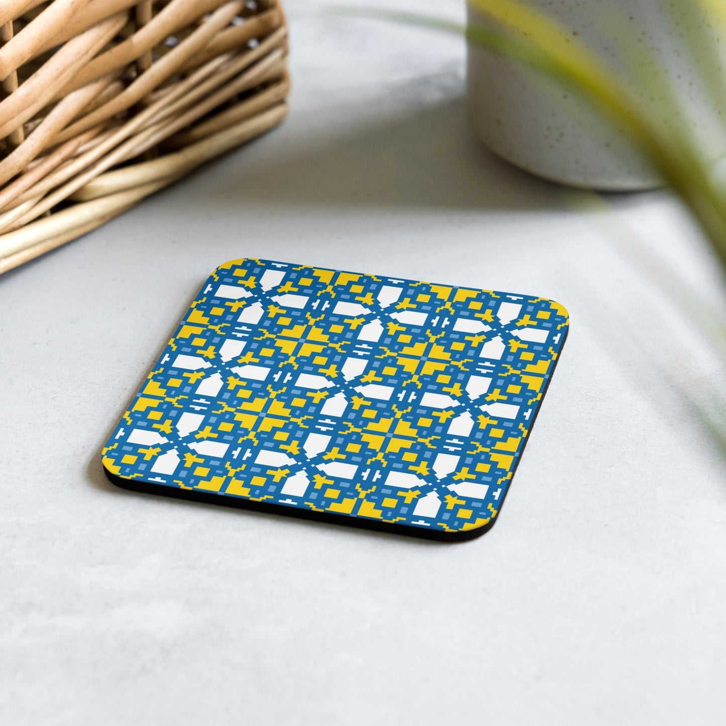Irina Pattern Cork-back Coaster