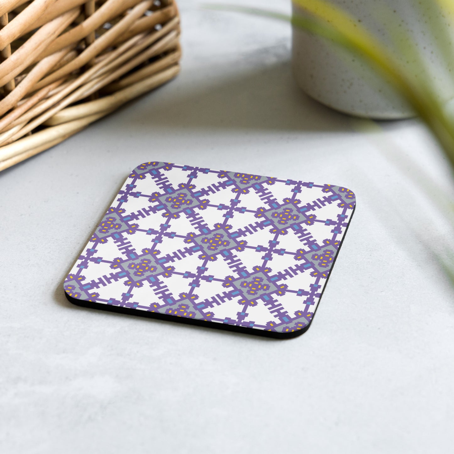 Sophia Pattern Cork-back Coaster