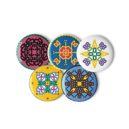 Ukrainian Cities Kherson, Kyiv, Odesa, Bakhmut, and Mykolaiv Set of 5 small pin buttons