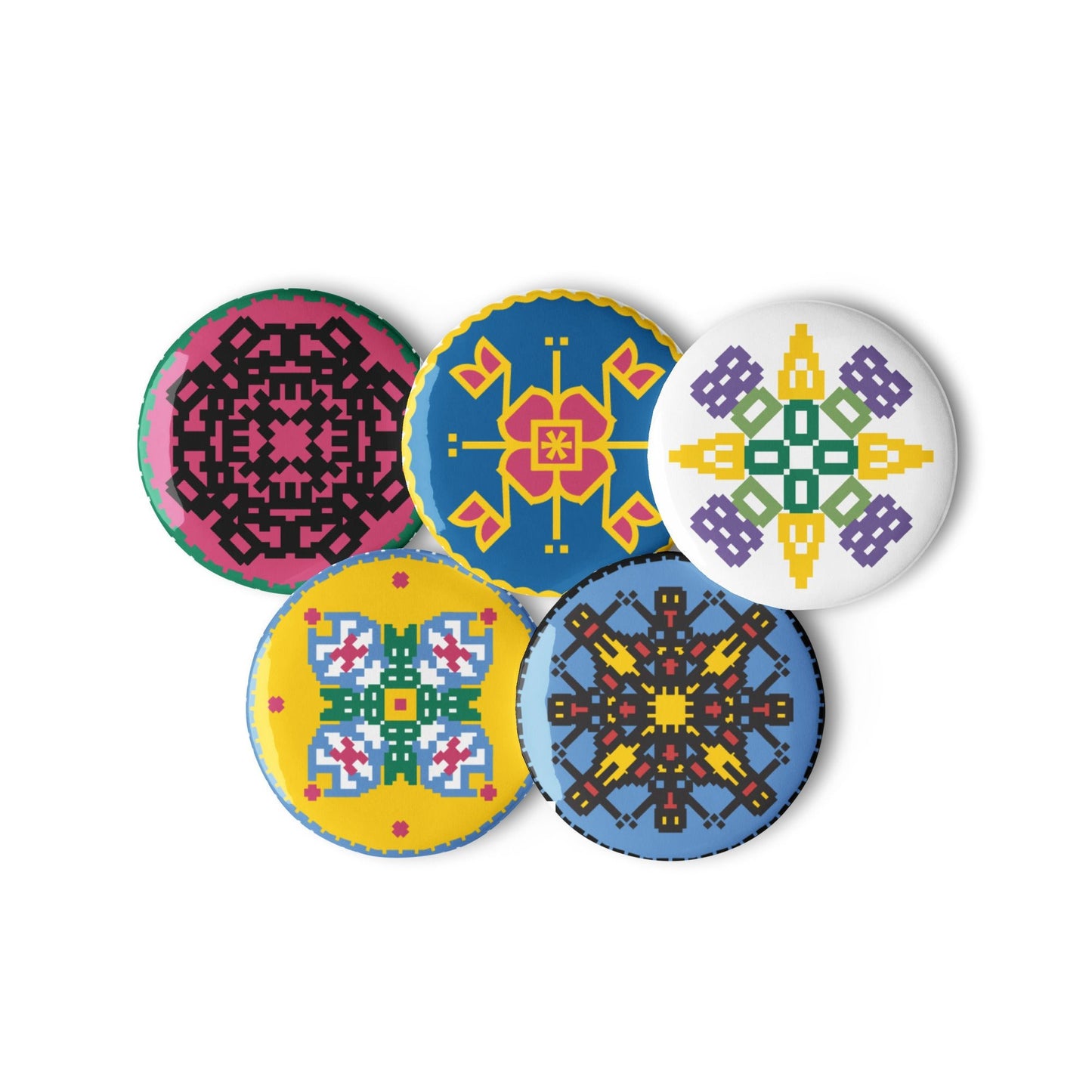 Ukrainian Cities Kherson, Kyiv, Odesa, Bakhmut, and Mykolaiv Set of 5 large pin buttons