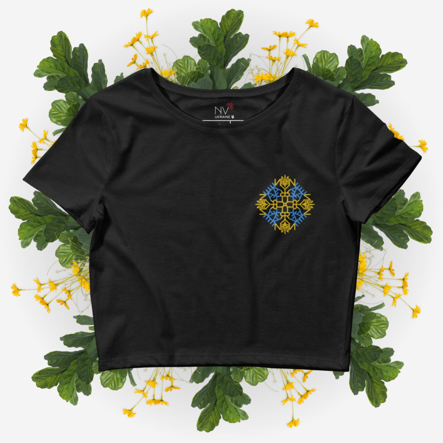 Ukraine Embroidered Women's Crop Tee