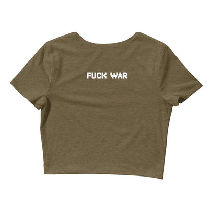 Fuck War Embroidered Women's Crop Tee