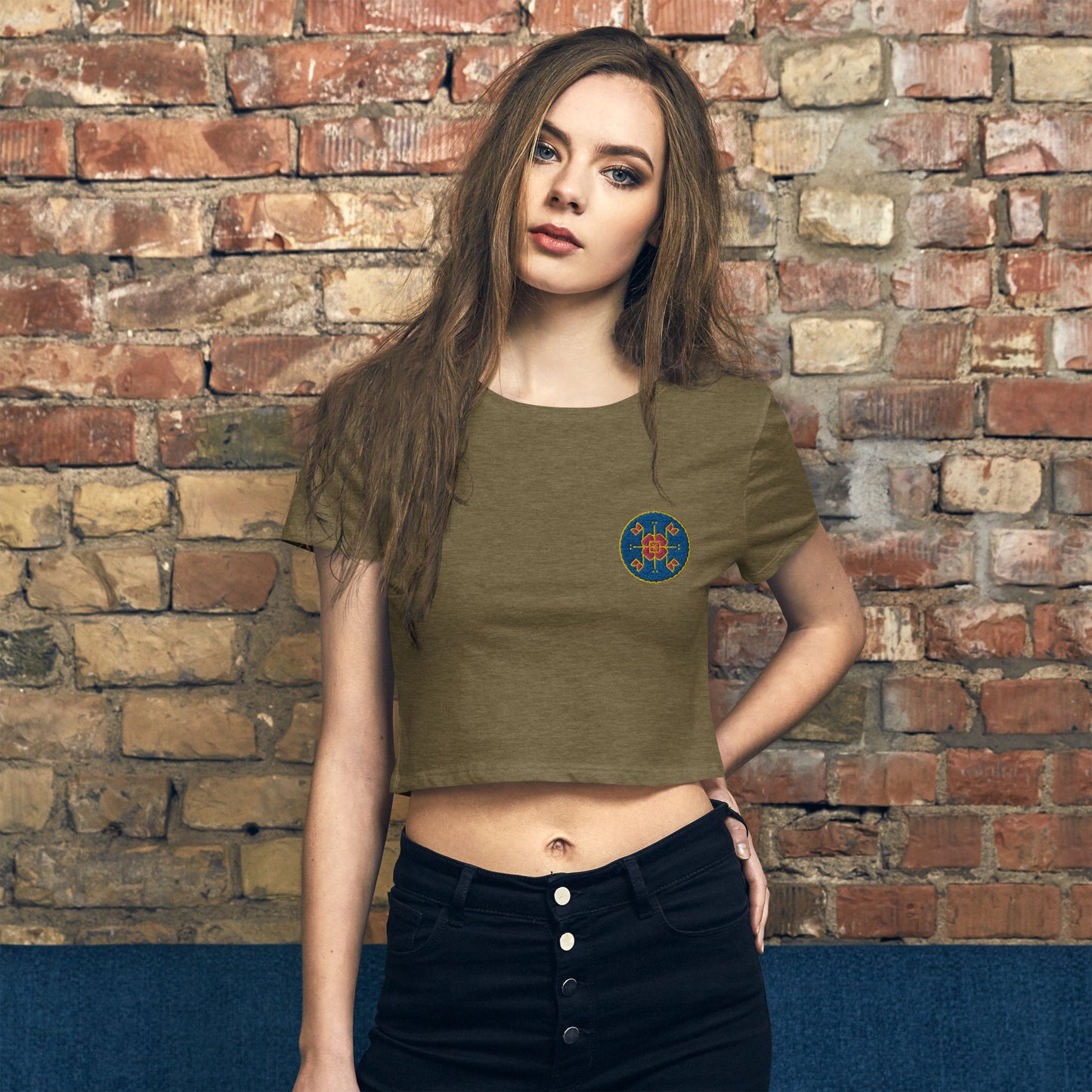 Kyiv Embroidered Women's Crop Tee