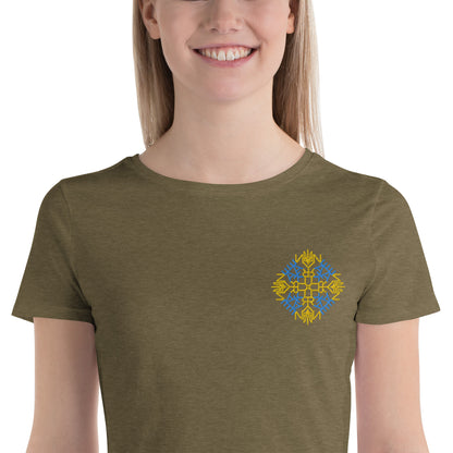 Ukraine Embroidered Women's Crop Tee