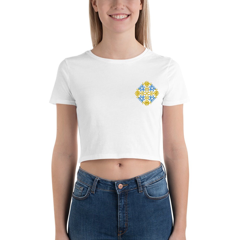 Ukraine Embroidered Women's Crop Tee