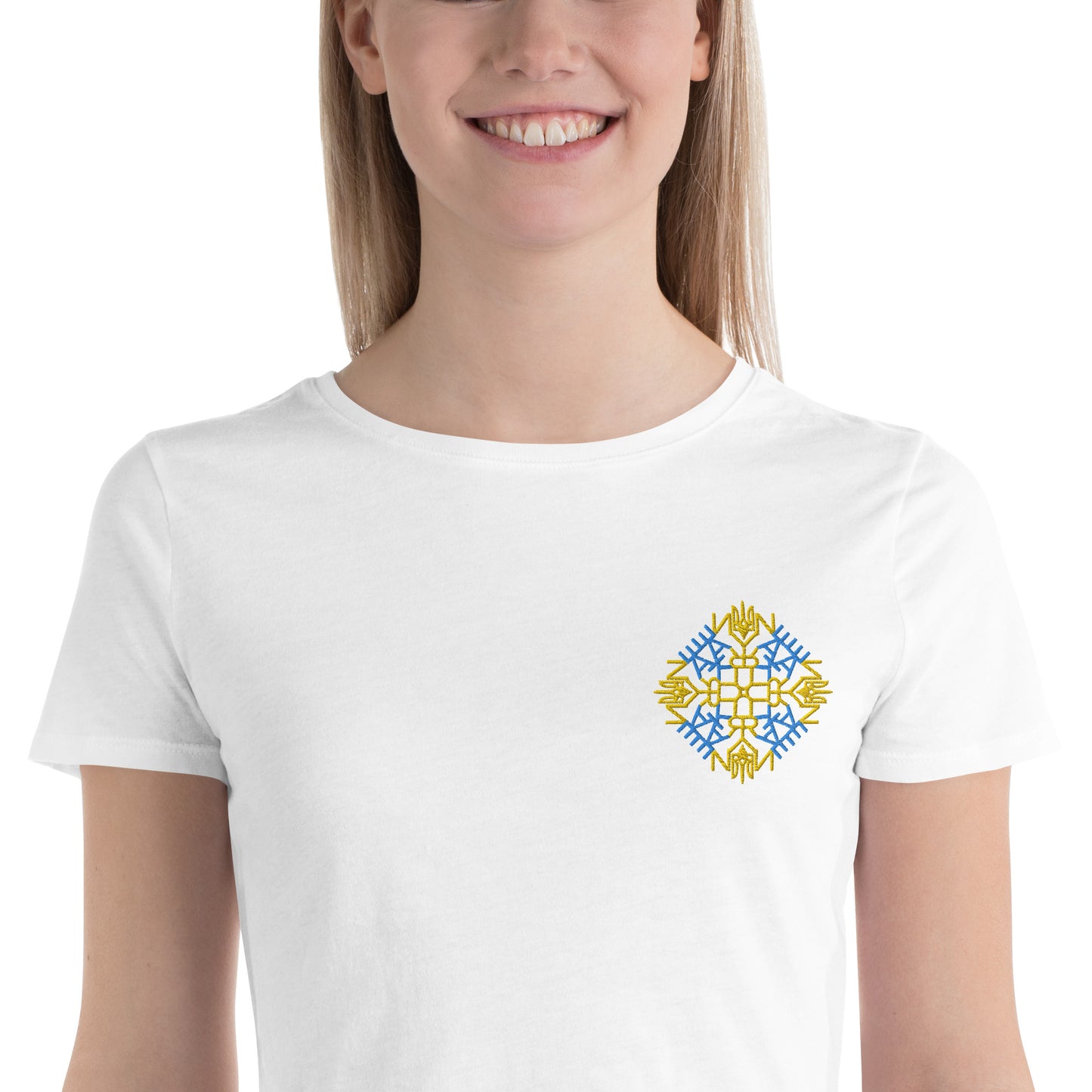 Ukraine Embroidered Women's Crop Tee