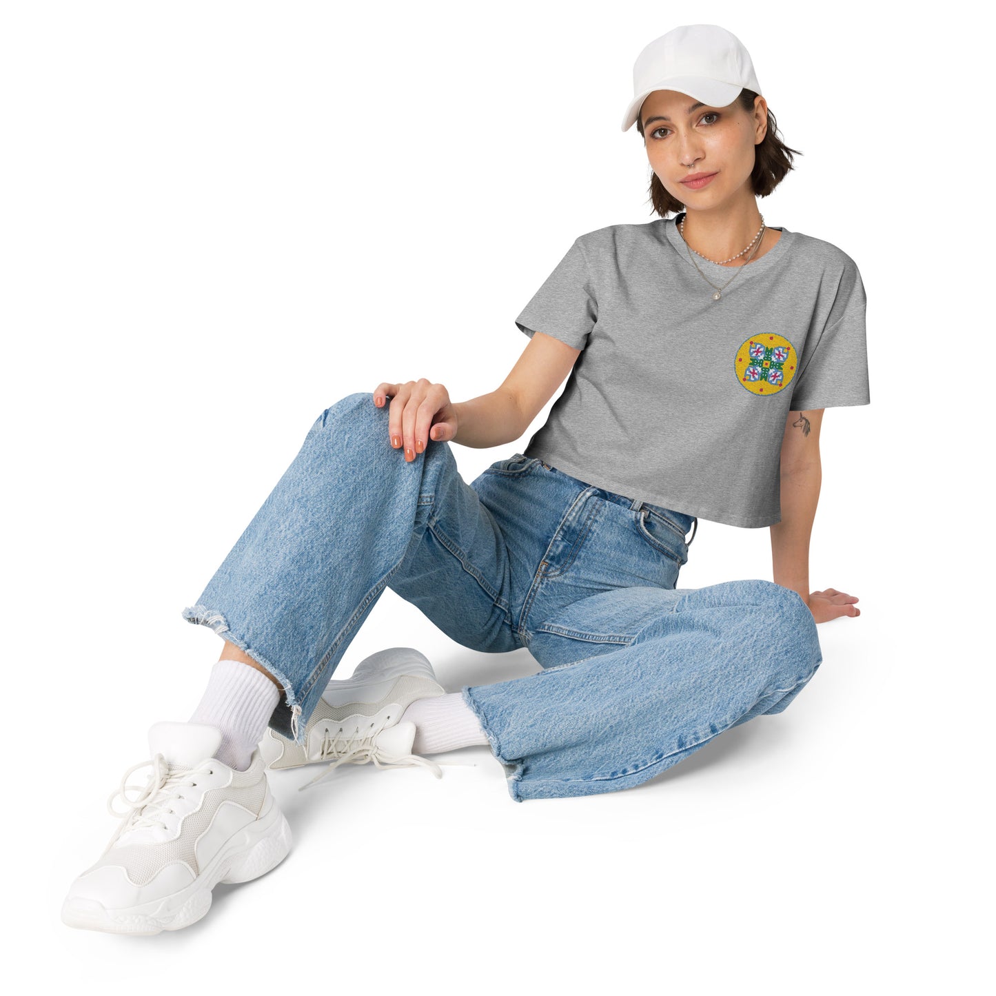 Bakhmut Embroidered Women's Relaxed Crop Tee