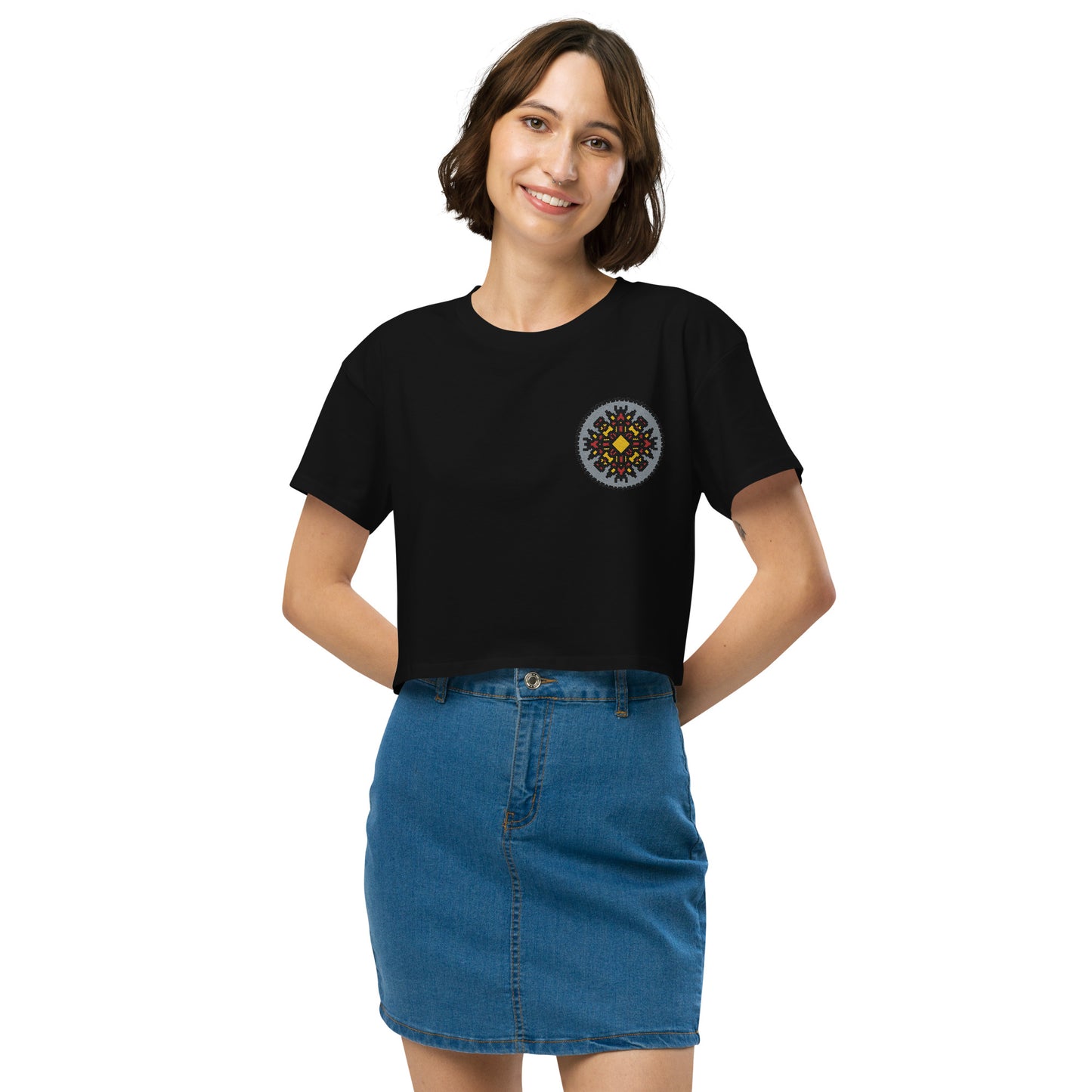 Fuck War Embroidered Women's Relaxed Crop Tee