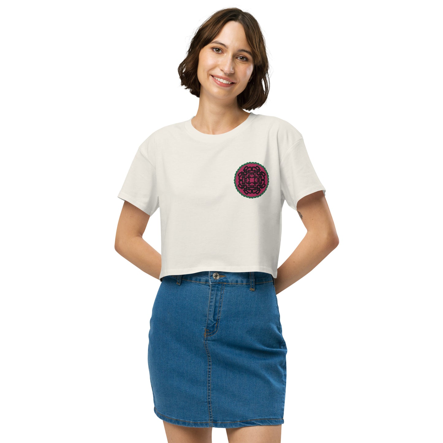 Kherson Embroidered Women's Relaxed Crop Tee