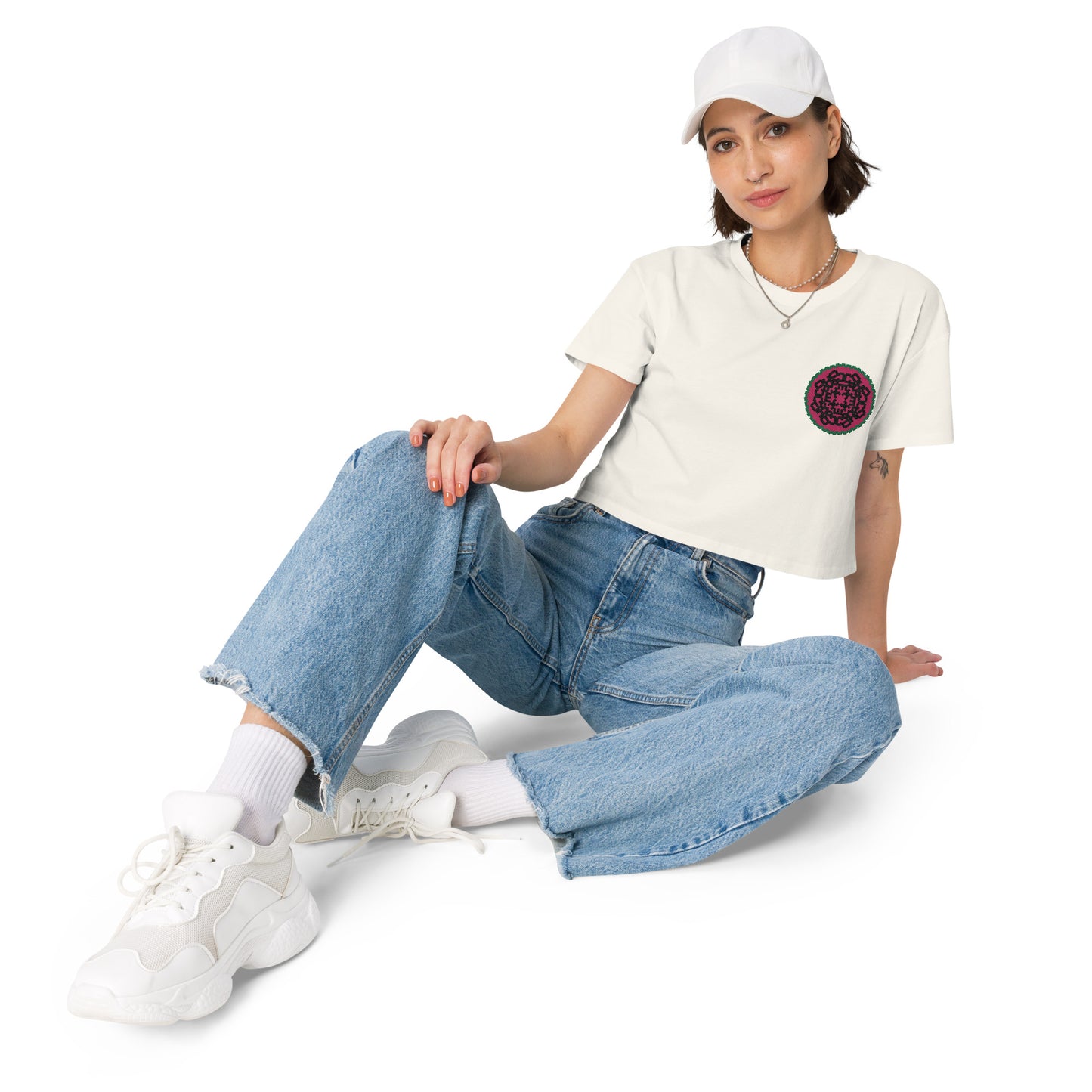 Kherson Embroidered Women's Relaxed Crop Tee