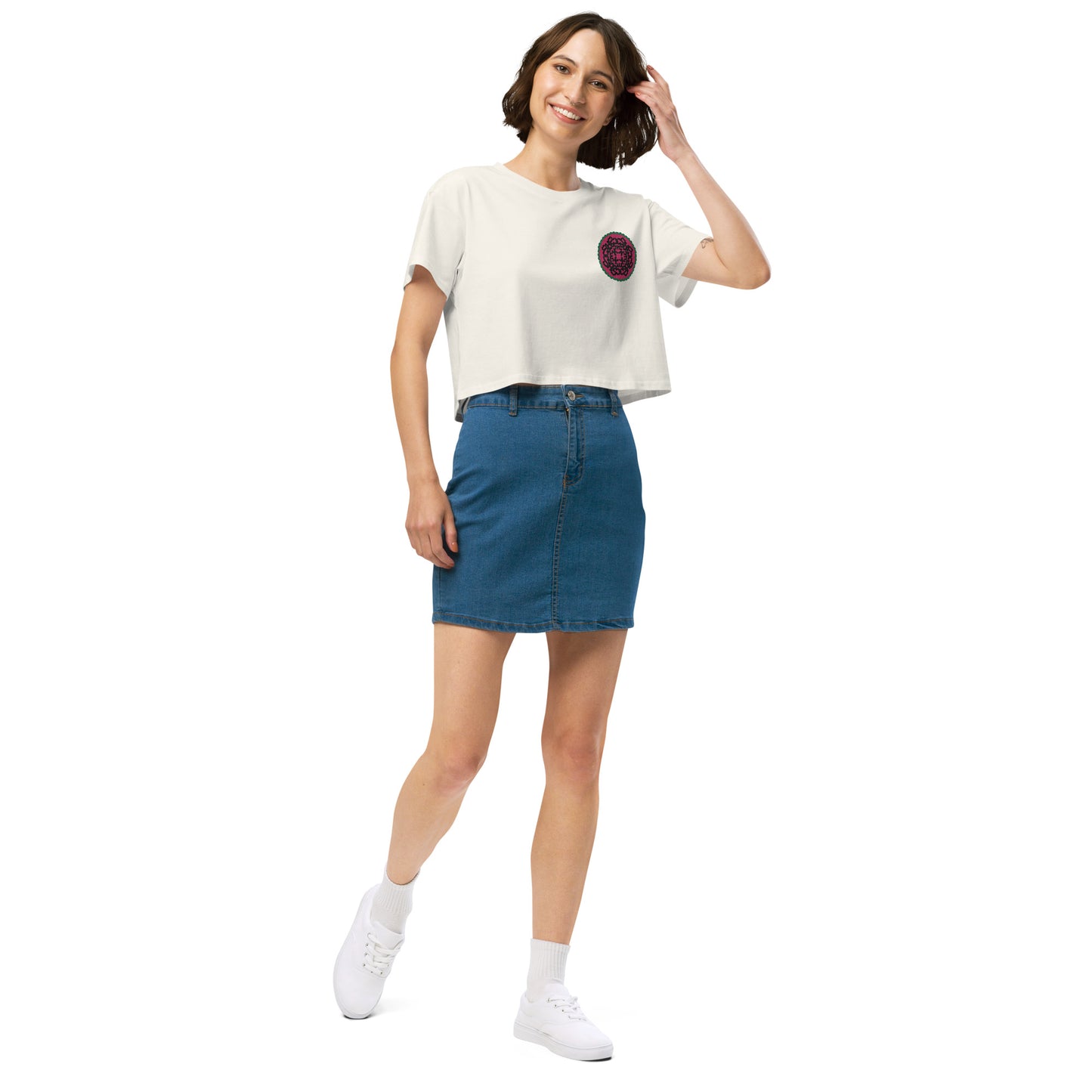 Kherson Embroidered Women's Relaxed Crop Tee