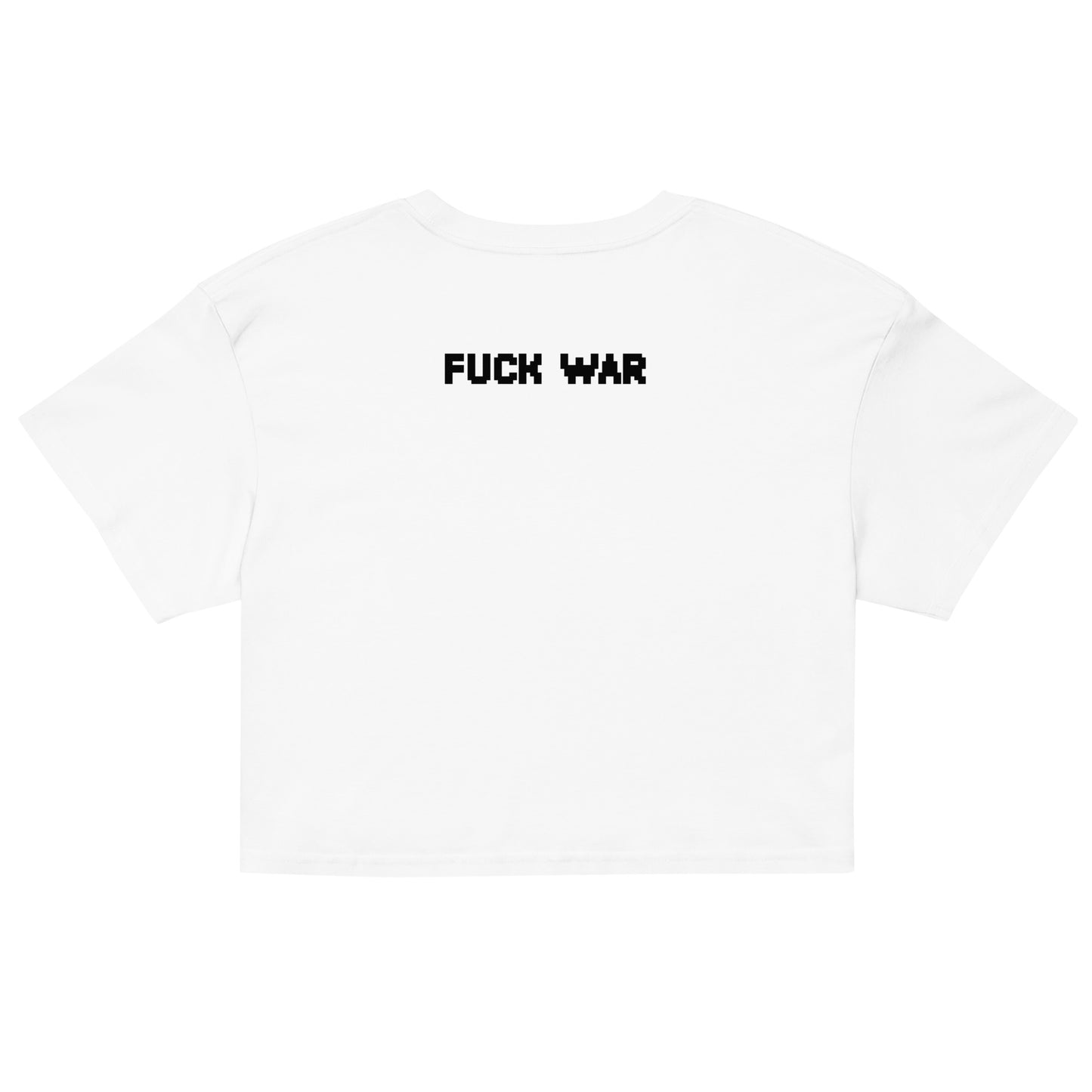 Fuck War Embroidered Women's Relaxed Crop Tee