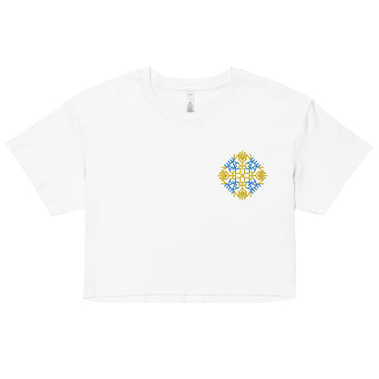 Ukraine Embroidered Women's Relaxed Crop Tee