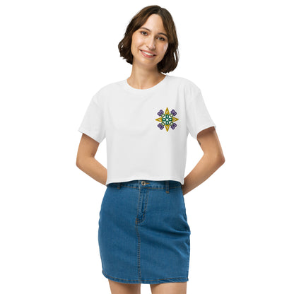 Odesa Embroidered Women's Relaxed Crop Tee