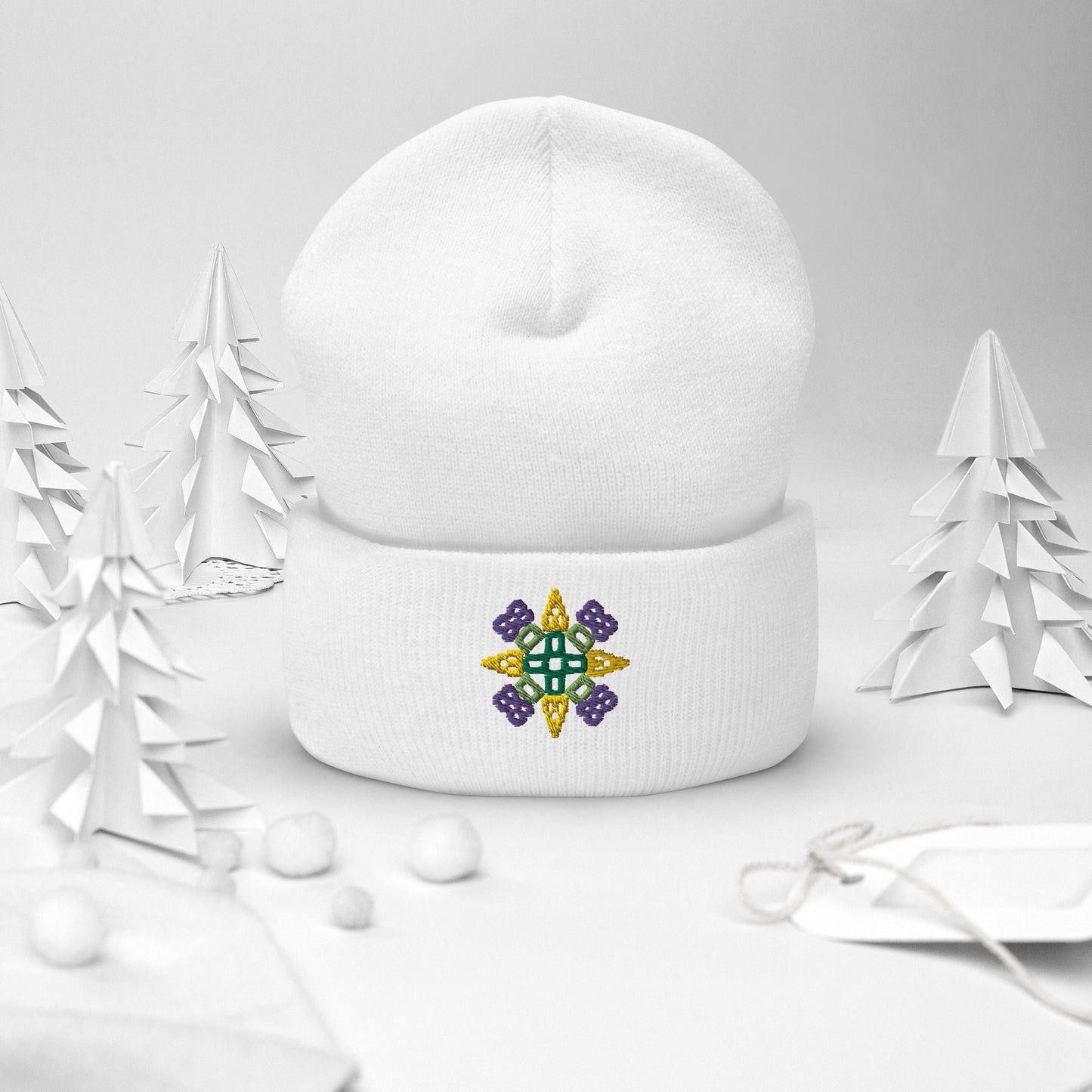 Odesa Embroidered Cuffed Beanie