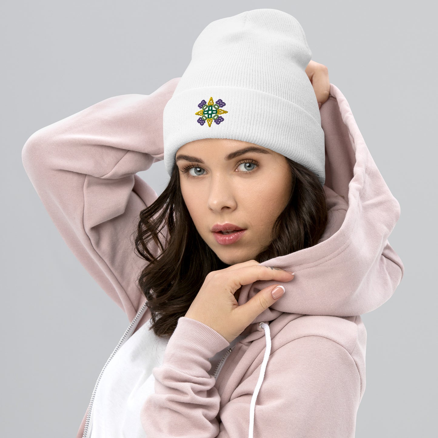 Odesa Embroidered Cuffed Beanie