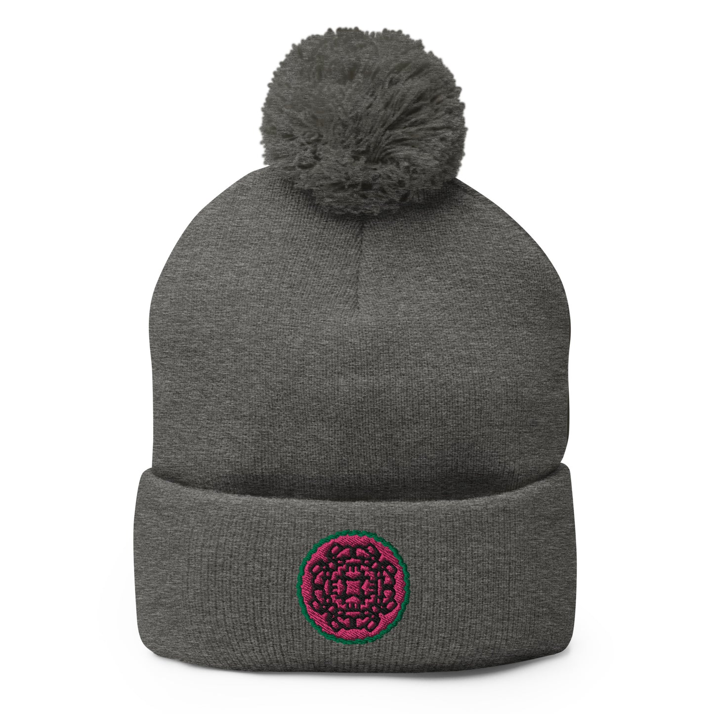 Kherson Embroidered Pom-Pom Beanie