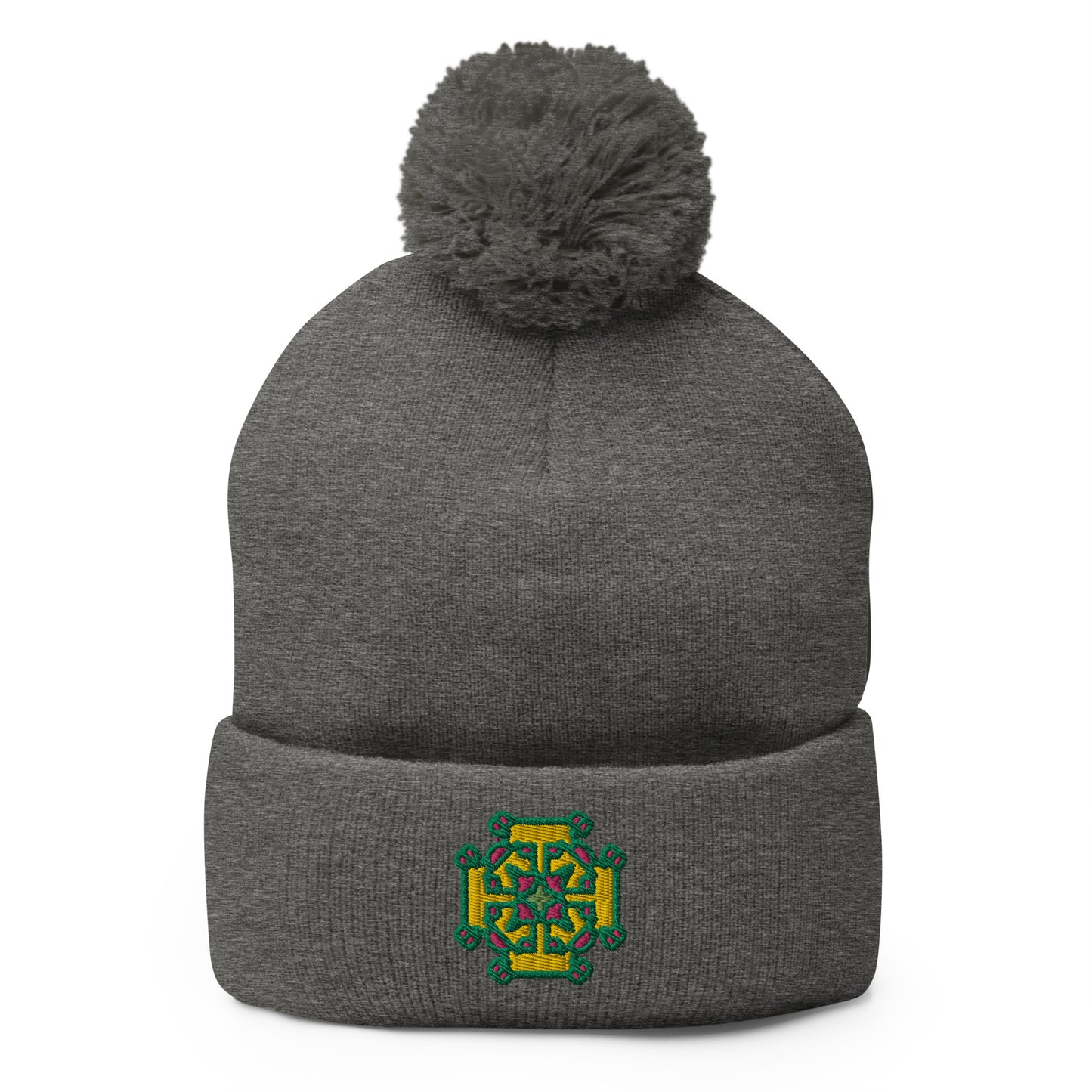 Kharkiv Embroidered Pom-Pom Beanie