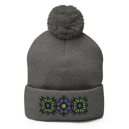 Witchy B!tc# Embroidered Pom-Pom Beanie