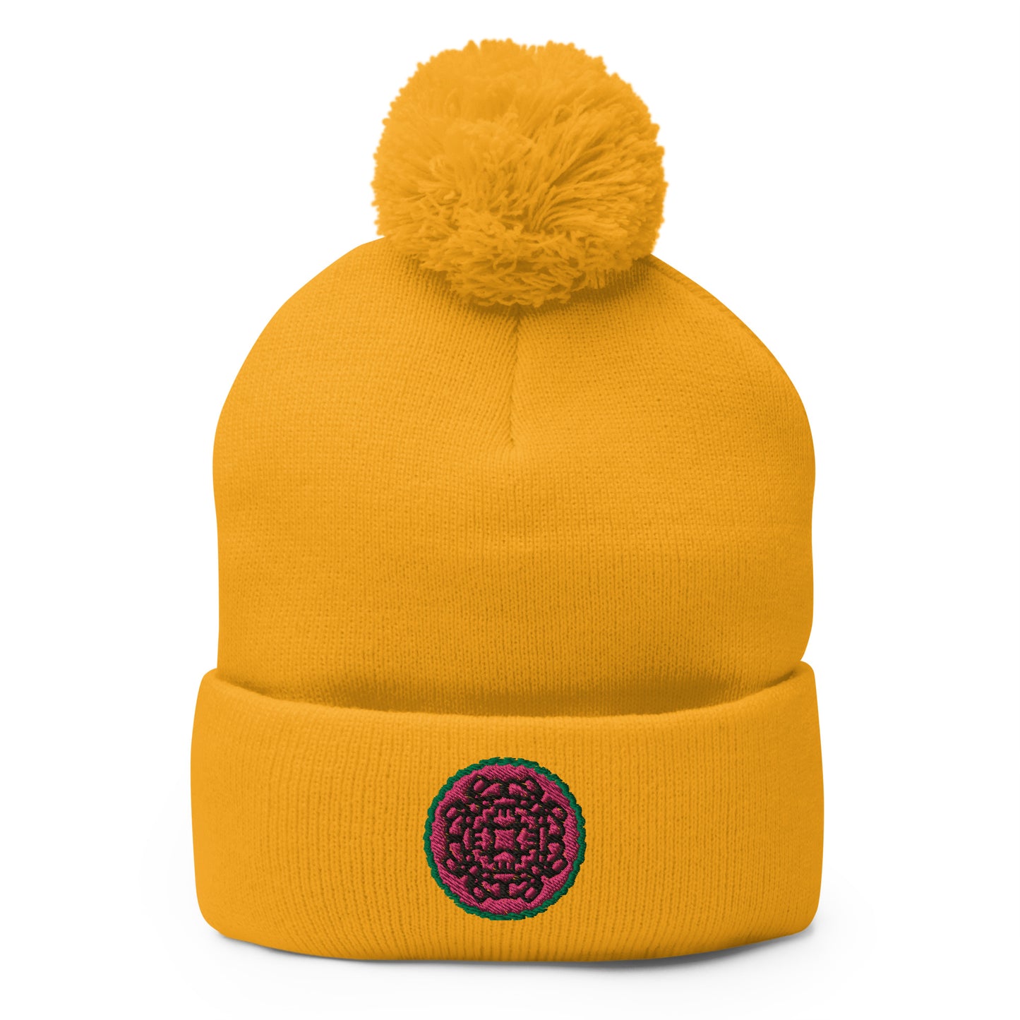 Kherson Embroidered Pom-Pom Beanie